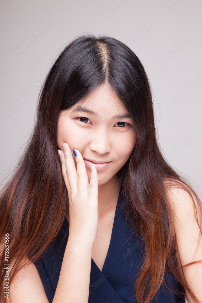 Portrait of beautiful young Asian woman. Portrait of beautiful young Asian woman.