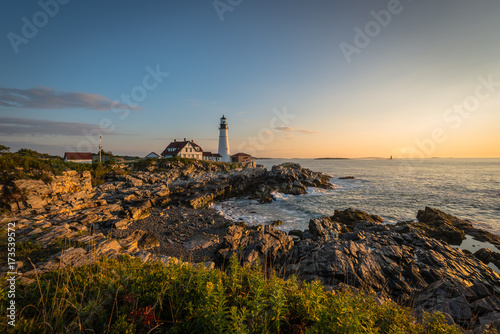 Sunrise at Portland Head Lighthouse Maine, USA