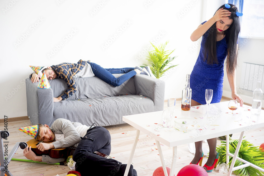 Fototapeta premium Hangover after a party