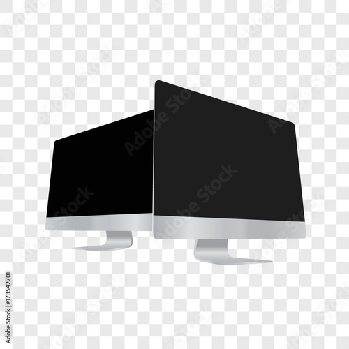 Modern computer monitor display. Vector illustration. 