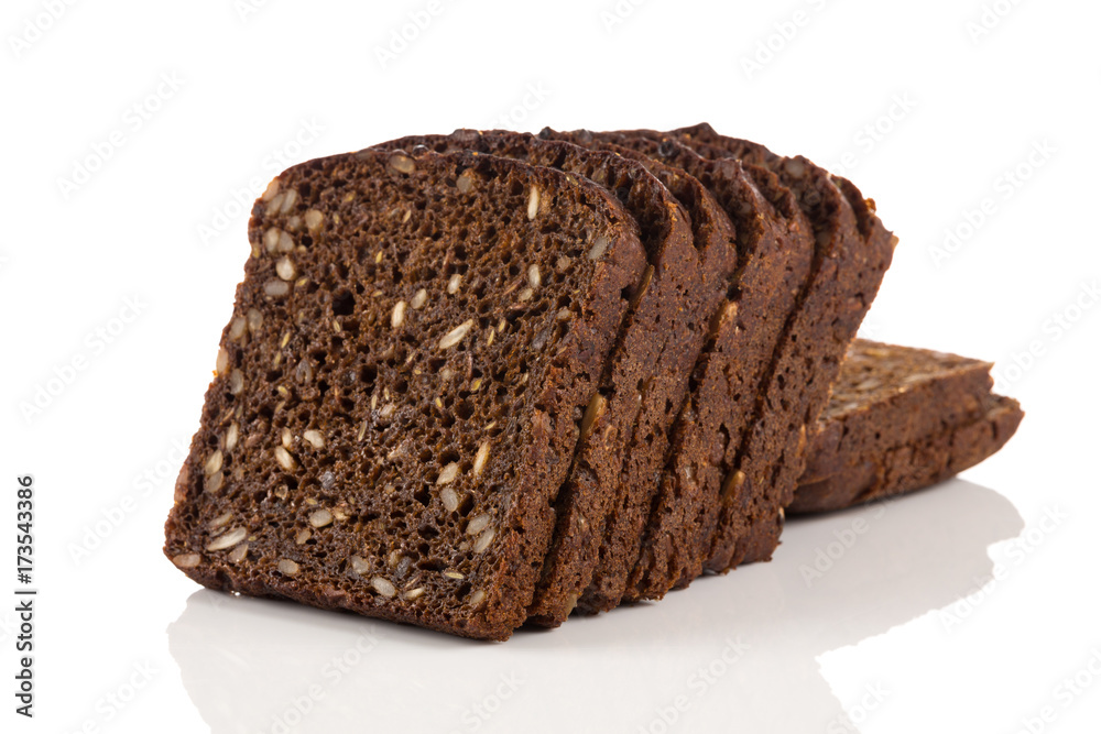 Black bread slice isolated Black bread slice isolated