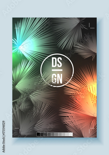 Tropical Palm Tree Retro Mosaic Summer Holiday Poster - Vector Illustration