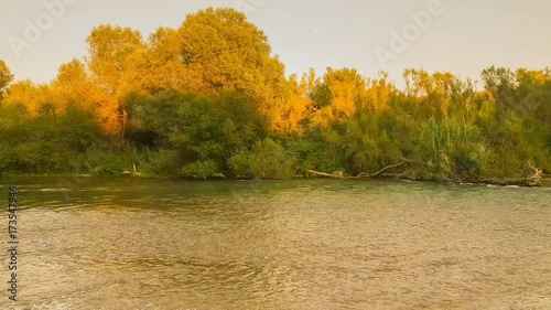 Panning Alfeios river in peloponnese in Greece.  photo