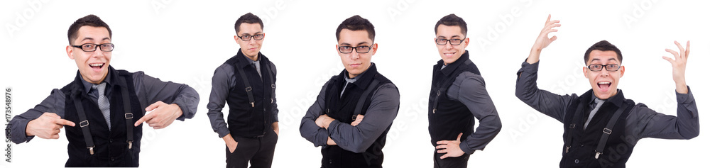 A young man wearing suit isolated on white A young man wearing suit isolated on white