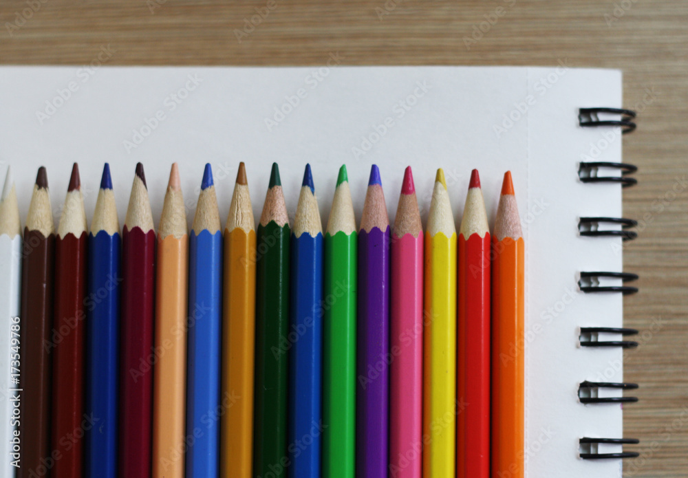 Pencils colored on paper. Pencils colored on paper.