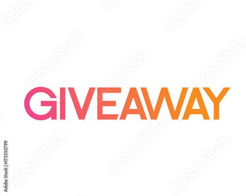 Colorful gradient serif font word GIVEAWAY for promotion