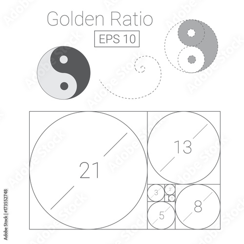 golden ratio template logo vector illustration fibonacci