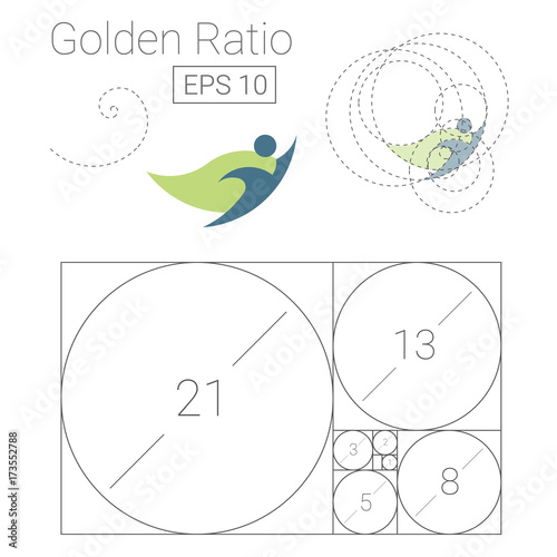 golden ratio template logo vector illustration fibonacci