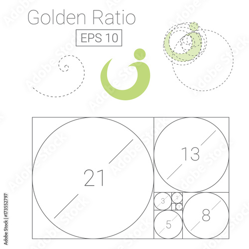 Golden Ratio Template Logo Vector Illustration Fibonacci Stock Vector Adobe Stock