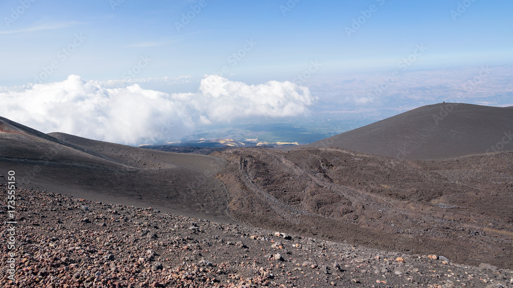 Lunar landscape of the Mount Etna