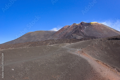 Path around the Mount Etna crater