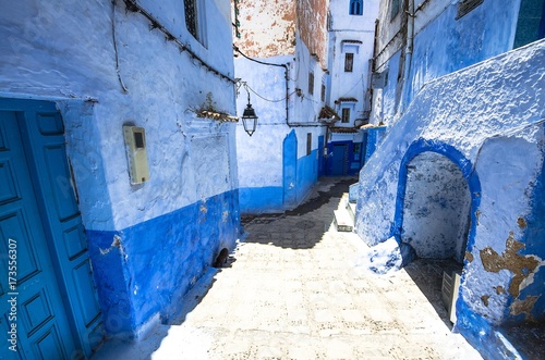 Medina of Chefchaouen, Morocco. Chefchaouen or Chaouen is known that the houses in this city are painted in blue. © Mariana Ianovska