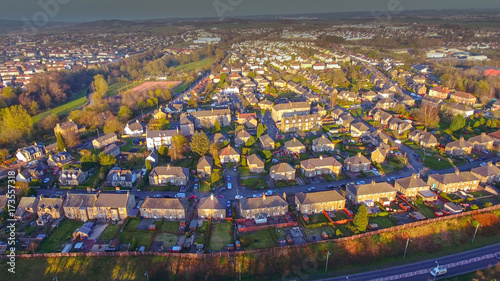 Aerial shot of the town of Kirkintilloch in Central Scotland. © TreasureGalore