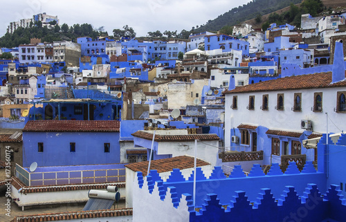 Panorama of Chefchaouen blue medina in Rif mountains, Morocco, North Africa © Mariana Ianovska