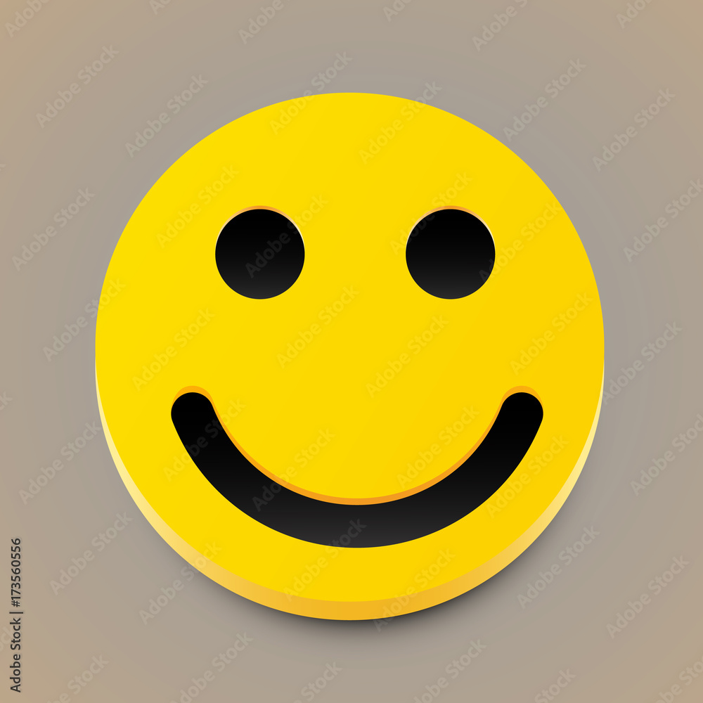 Fototapeta premium Modern yellow laughing happy smile. Vector