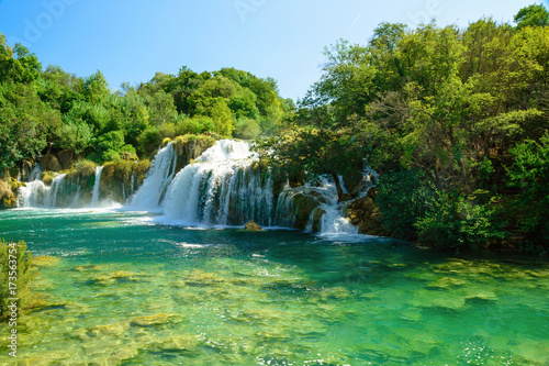 Beautiful Skradinski Buk Waterfall In Krka National Park - Dalmatia  Croatia