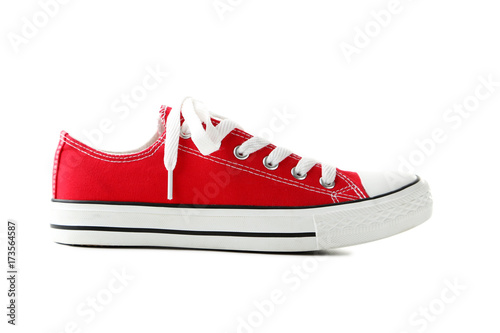 Red sneaker isolated on a white background