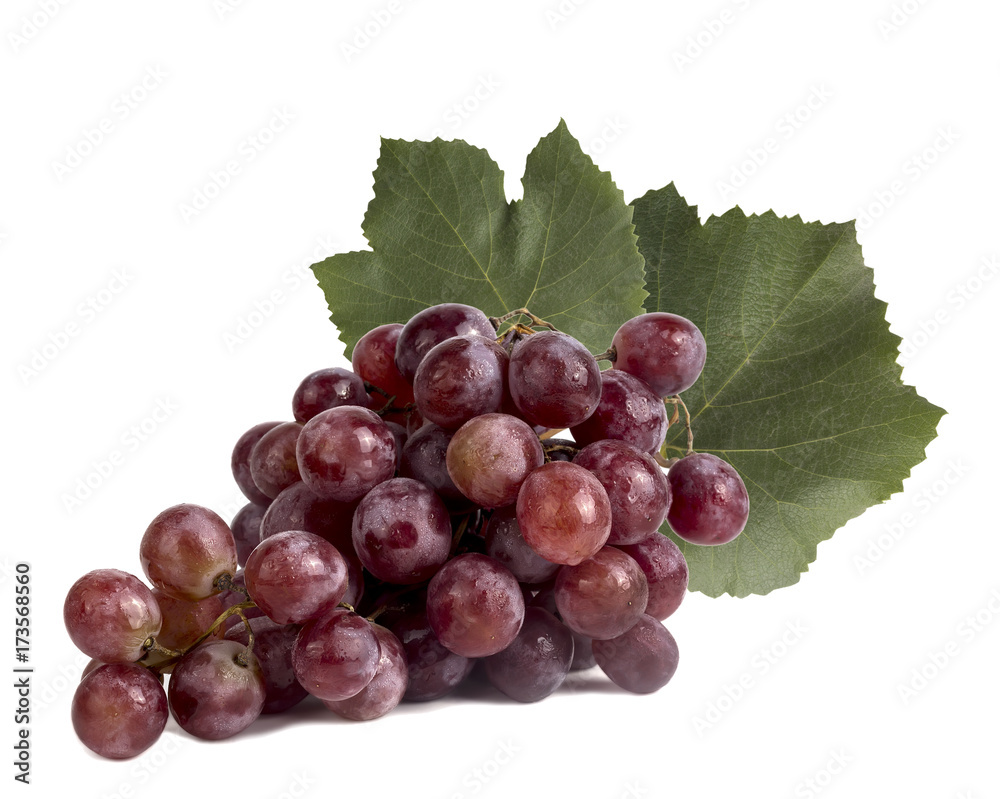 Fototapeta premium pink grapes with leaves