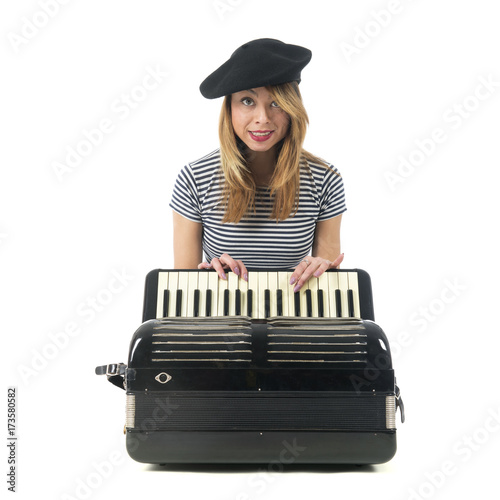 French girl with accordion