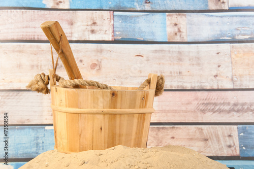 Wooden sauna bucket