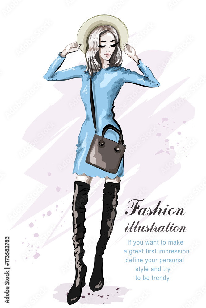 Set of fashion girl pencil sketch vector Vectors graphic art designs in  editable .ai .eps .svg .cdr format free and easy download unlimit id:527605