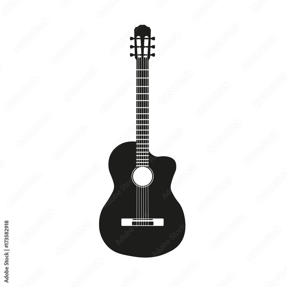 Naklejka premium Guitar illustration. Vector. Isolated.