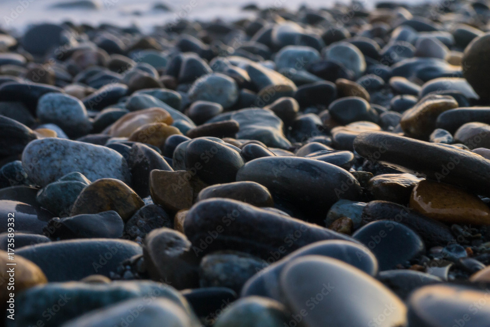 Fototapeta premium sea pebbles at high tide
