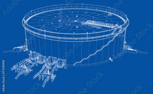 Oil storage tank. Vector