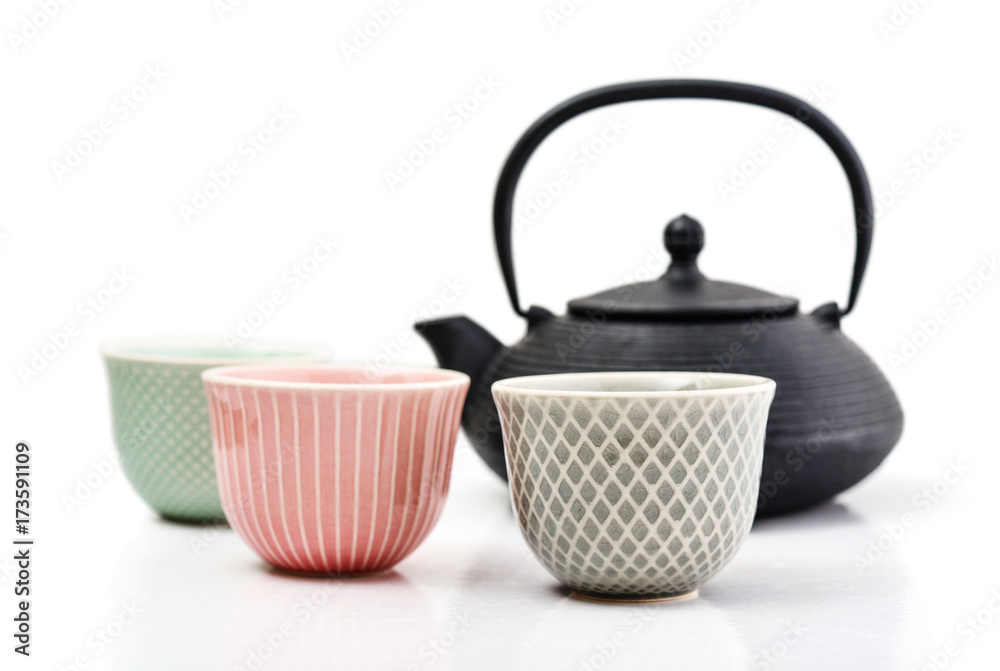 Green tea in cast-iron teapot Green tea in cast-iron teapot