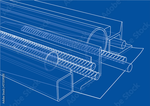 Rolled metal products. Vector