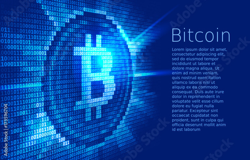 Virtual bitcoin digital currency consist of binary code