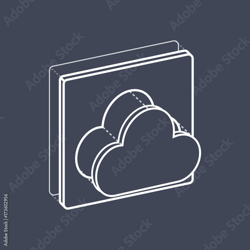 Cloud computing vector icon isolated on background