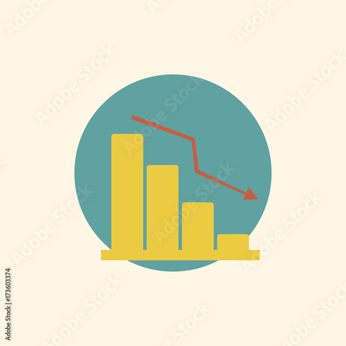 Illustration of business decreasing graph 