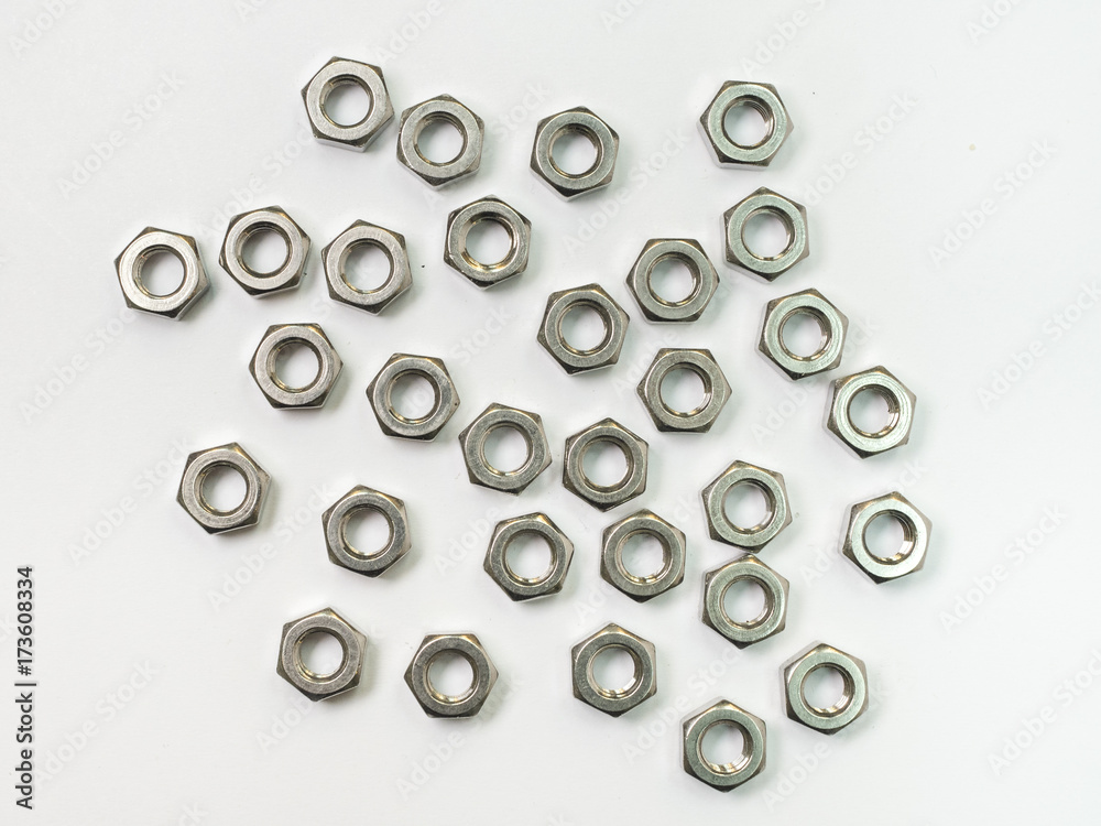 screw and nuts on white background screw and nuts on white background
