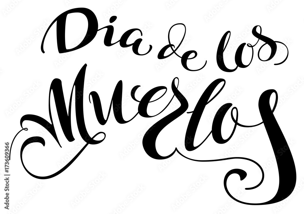 Dia de los muertos translation from Spanish. Day of the Dead. Lettering text for greeting card Dia de los muertos translation from Spanish. Day of the Dead. Lettering text for greeting card