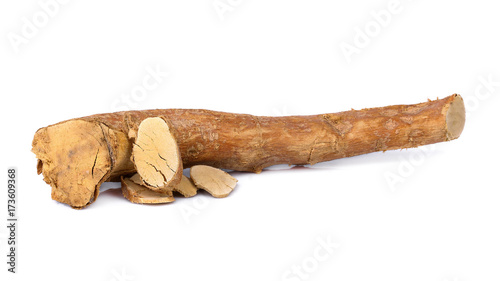 eurycoma longifolia also known as tongkat ali isolated on white background.