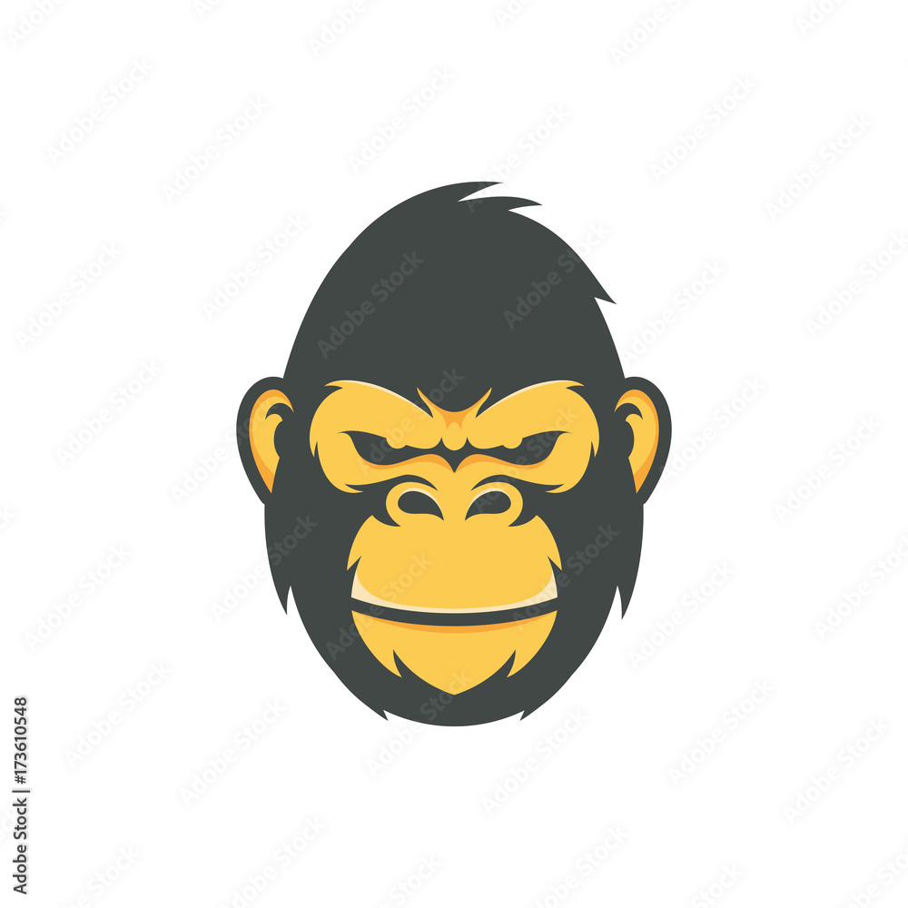 Gorilla head vector graphic illustration