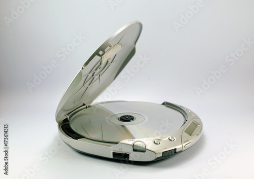 portable cd player isolated on white. photo