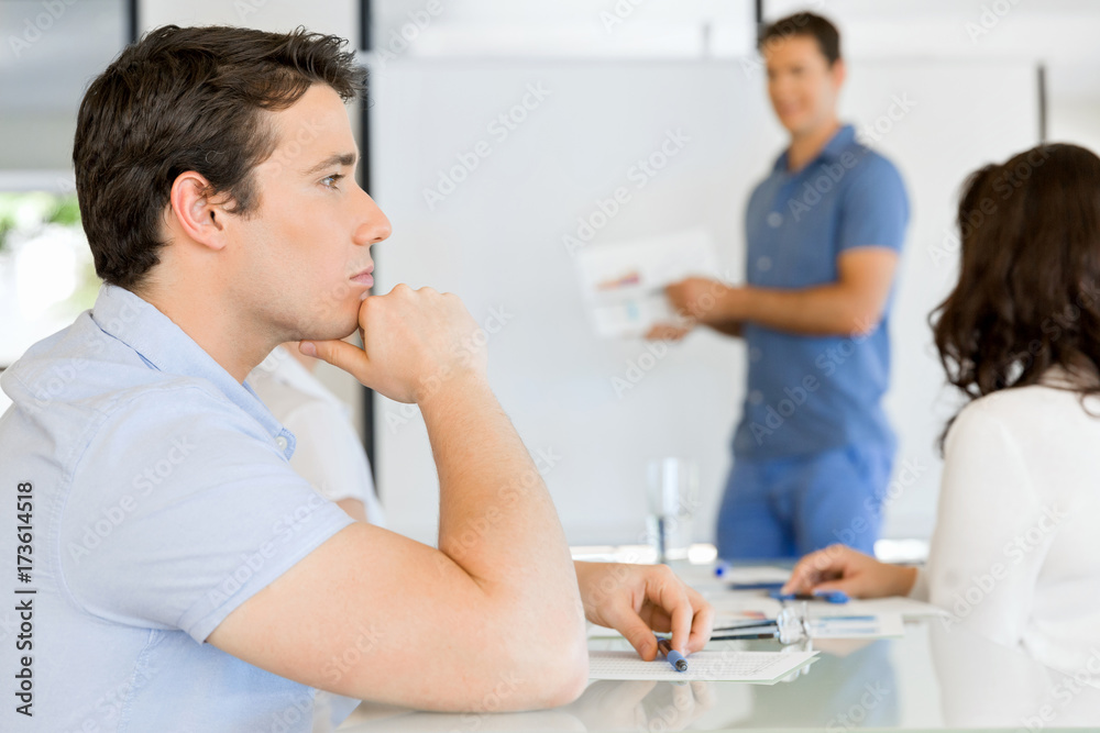 Business meeting with presentation Business meeting with presentation