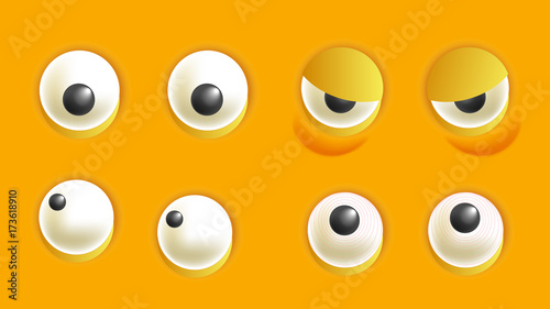 Smiley constructor with eyes isolated cartoon vector illustration