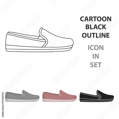 Moccasin icon in cartoon style isolated on white background. Shoes symbol stock vector illustration.