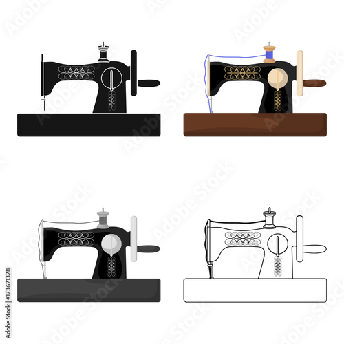 Hand sewing machine. Sewing and equipment single icon in cartoon style vector symbol stock illustration web.