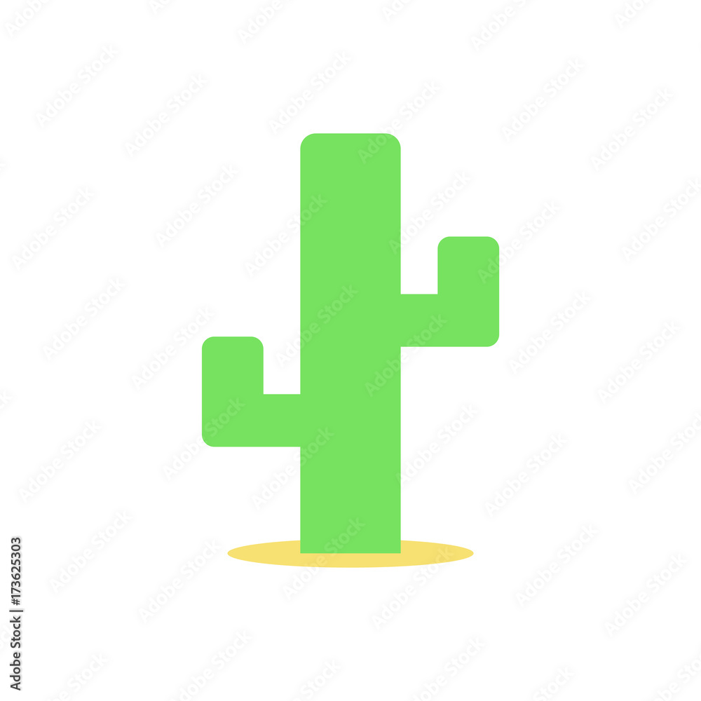 Obraz premium Cactus plant flat icon vector