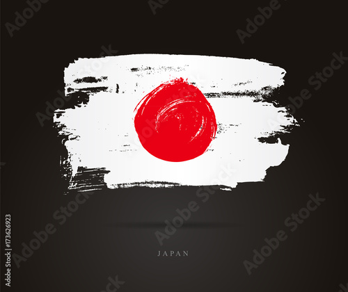 Fototapeta Flaga Japonii. Pociągnięcia pędzla