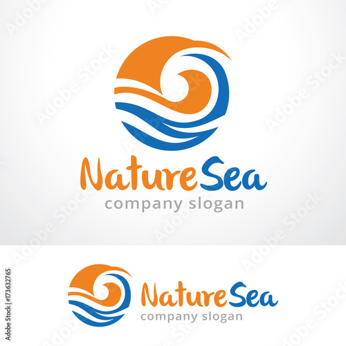 Nature Sea Logo Template Design Vector, Emblem, Design Concept, Creative Symbol, Icon