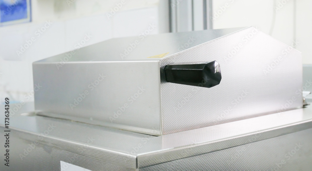 Close up on water bath temperature control. Close up on water bath temperature control.