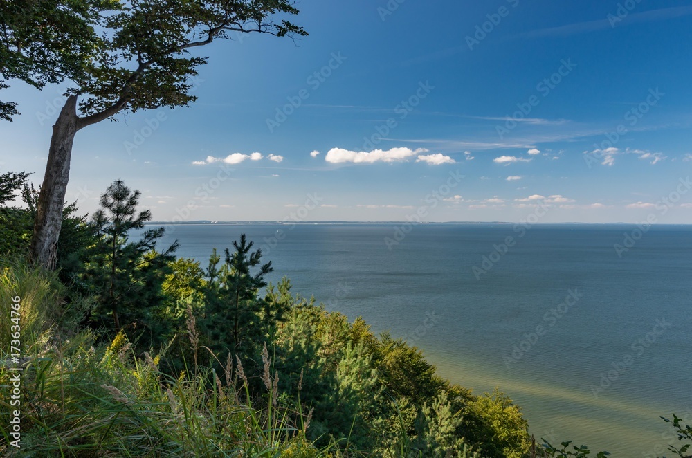 cliffs on Baltic sea coast, Poland, Wolin island