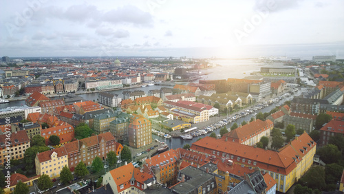 Panoramic view from the Tower of the Savior in the old city of Copenhagen
