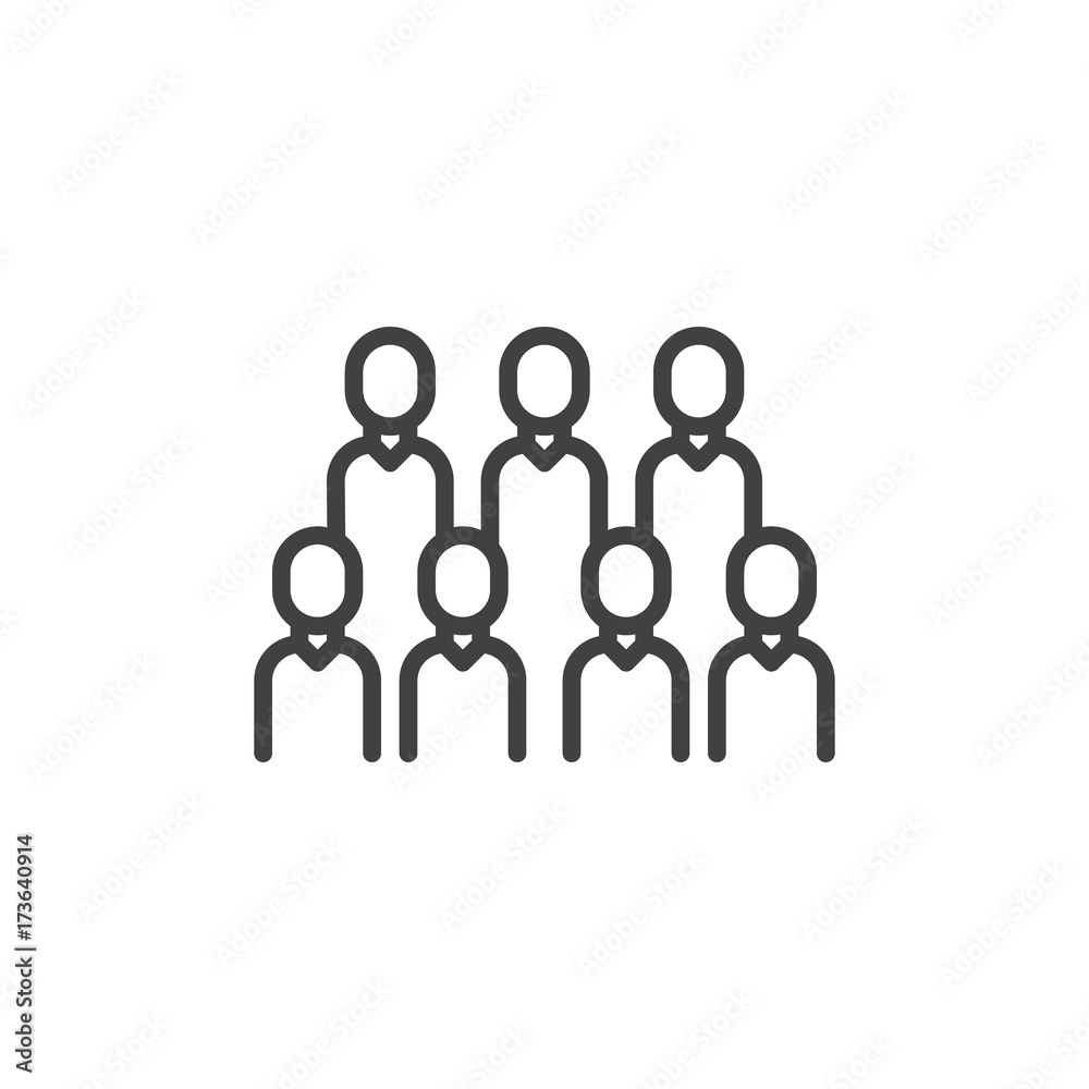 Team line icon, outline vector sign, linear style pictogram isolated on white. Group of people symbol, logo illustration. Editable stroke Team line icon, outline vector sign, linear style pictogram isolated on white. Group of people symbol, logo illustration. Editable stroke