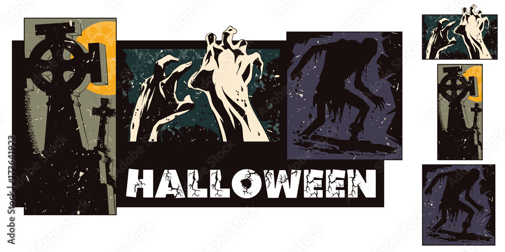 Fototapeta premium Collage on theme halloween.